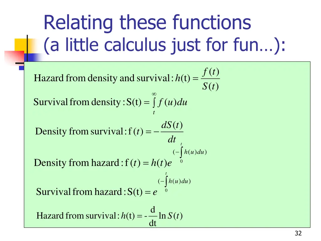 relating these functions a little calculus just