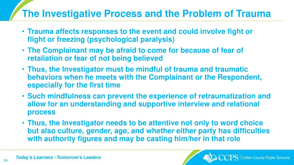 the investigative process and the problem 1