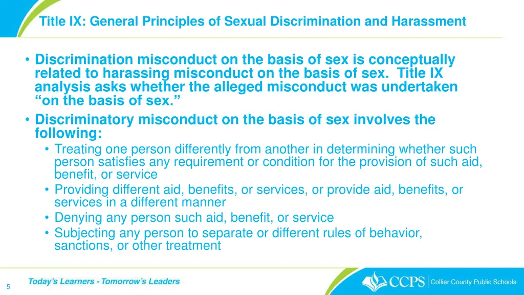 title ix general principles of sexual