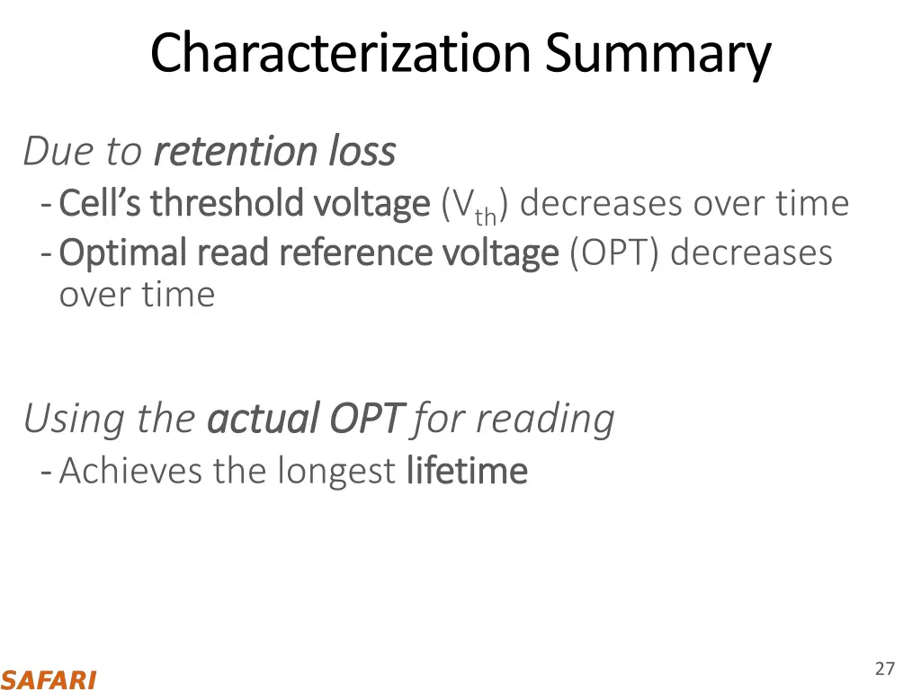 characterization summary