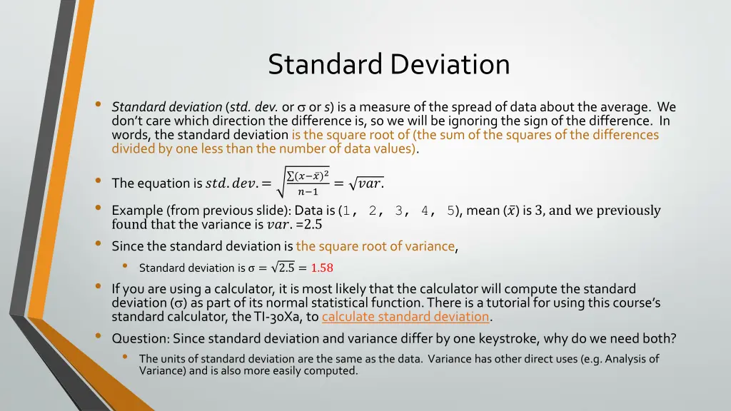 standard deviation