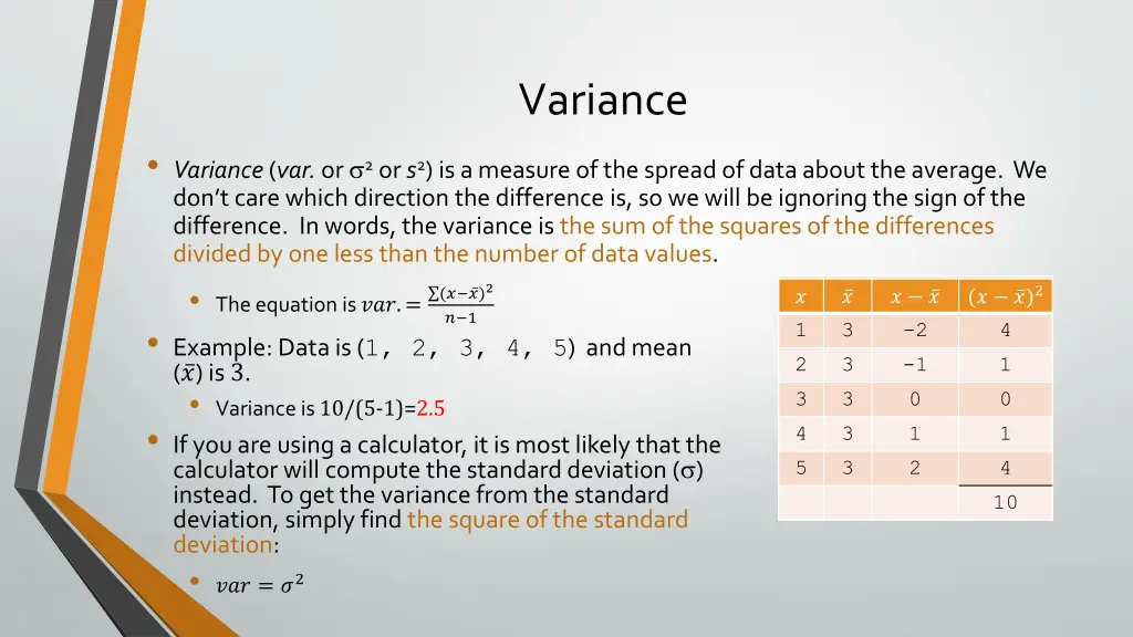 variance