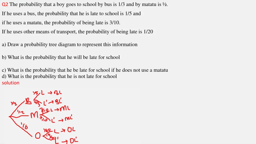 q2 the probability that a boy goes to school