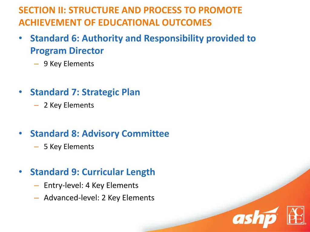 section ii structure and process to promote