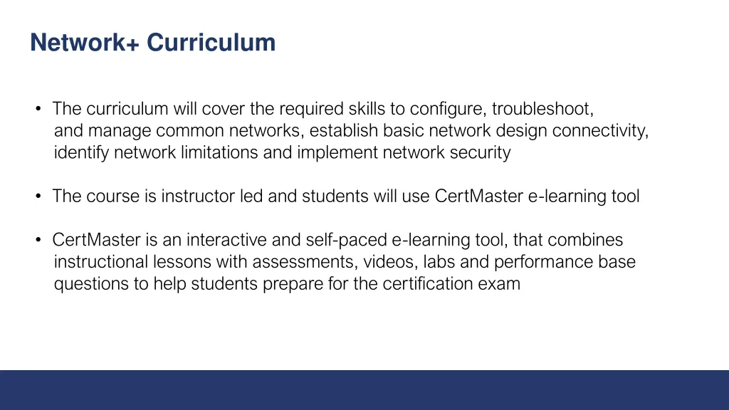 network curriculum