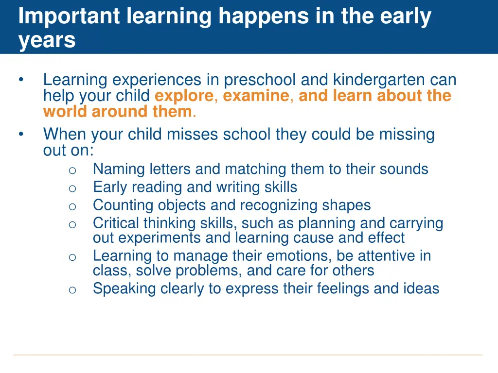 important learning happens in the early years