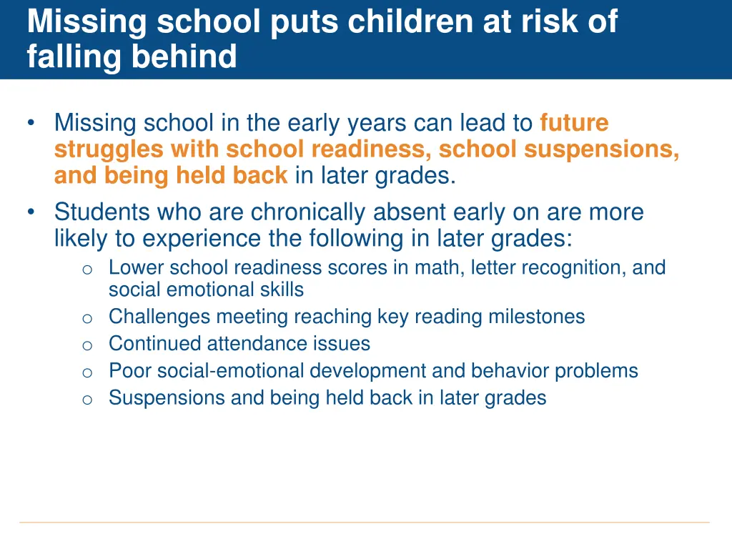 missing school puts children at risk of falling