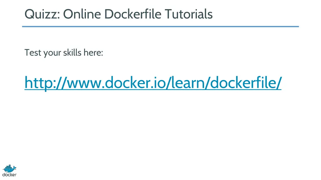 quizz online dockerfile tutorials