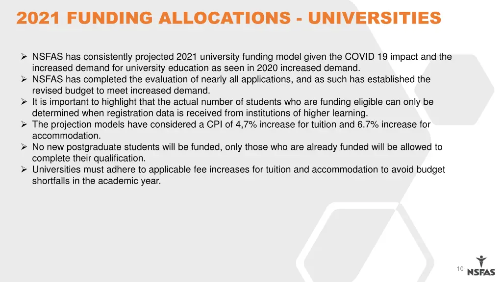 2021 funding allocations universities