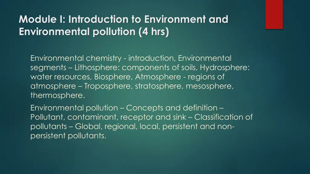 module i introduction to environment