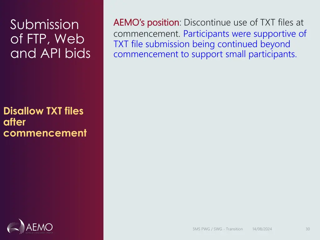 aemo s position aemo s position discontinue