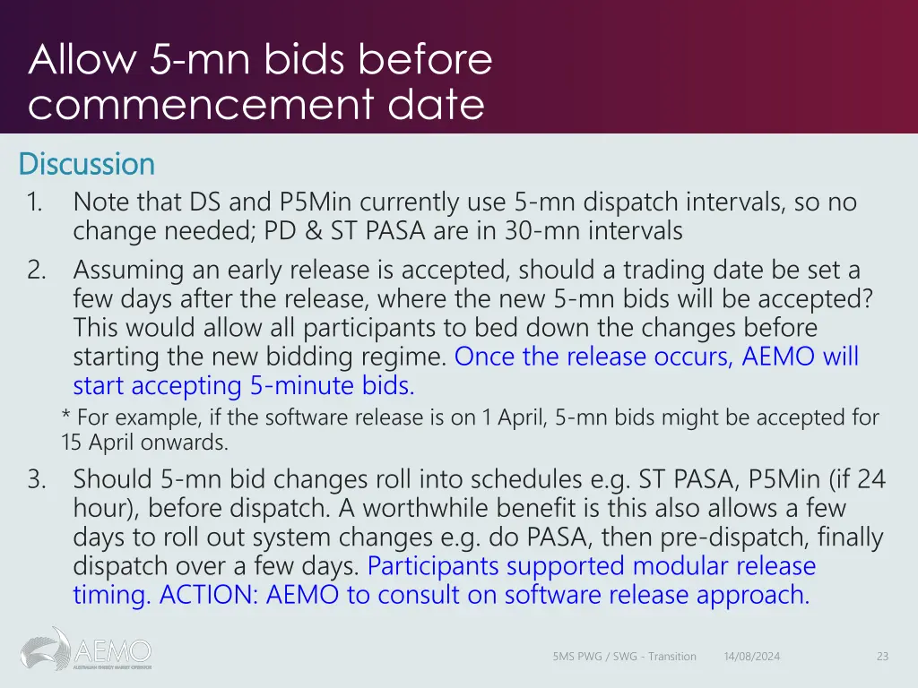 allow 5 mn bids before commencement date 2