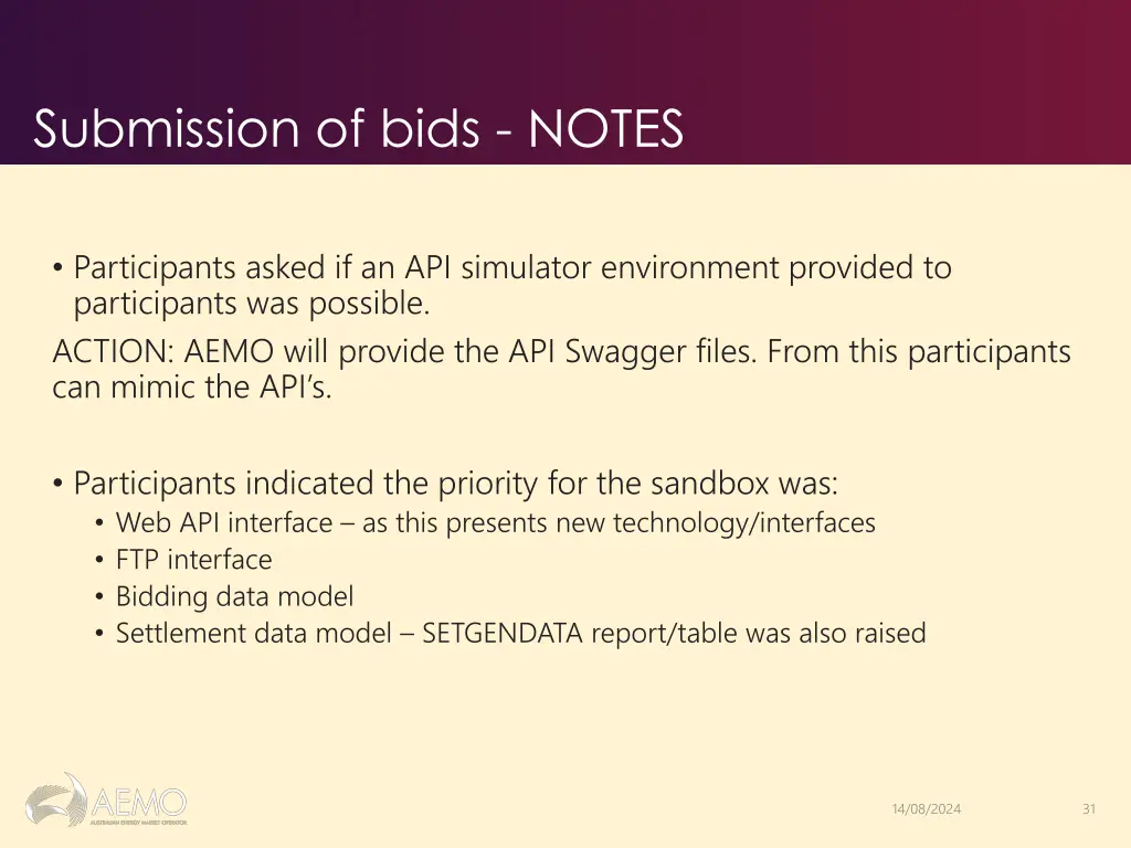 submission of bids notes