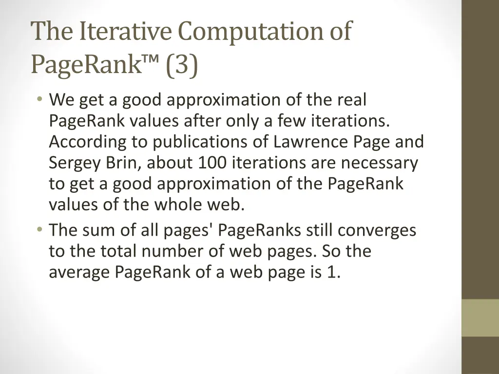 the iterative computation of pagerank 1