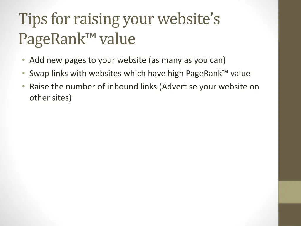 tips for raising your website s pagerank value