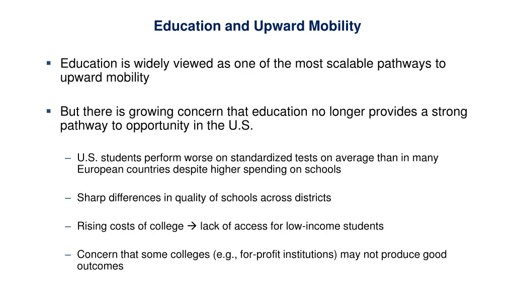 education and upward mobility