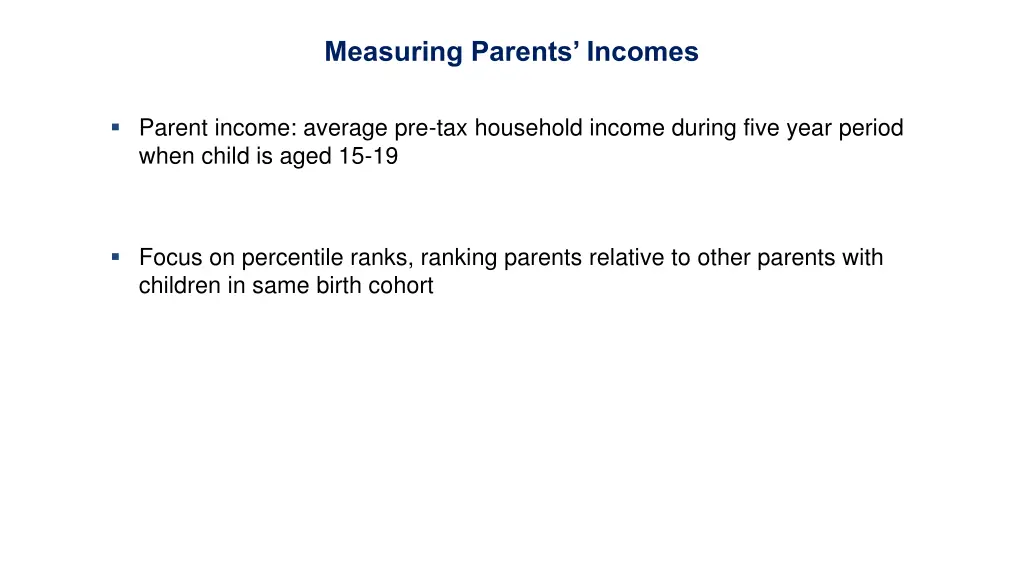 measuring parents incomes