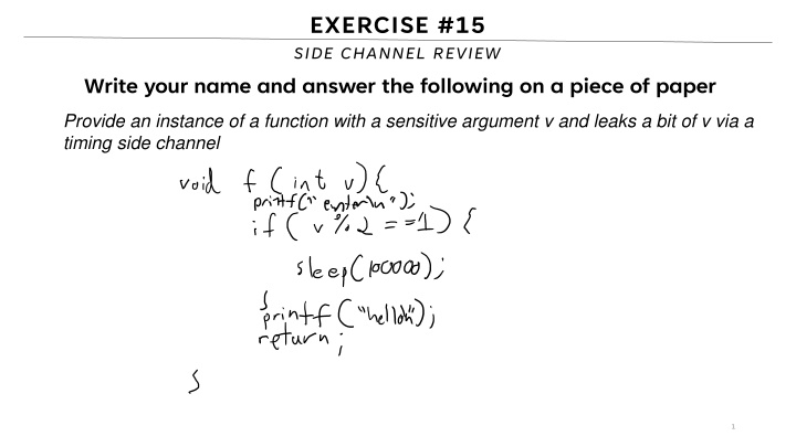 exercise 15 side channel review