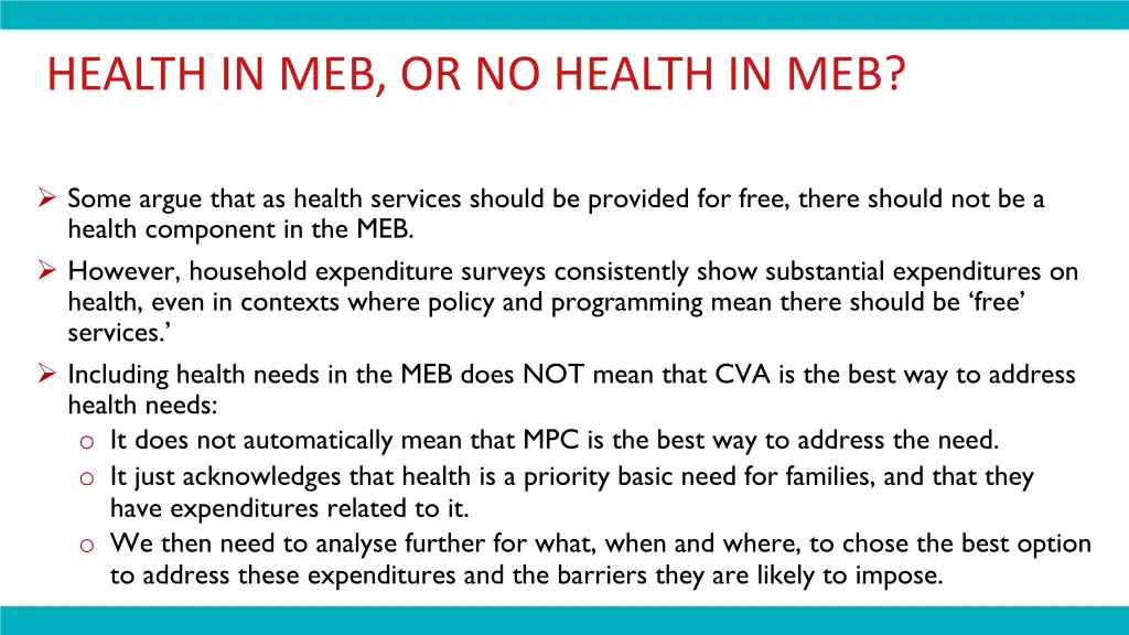 health in meb or no health in meb