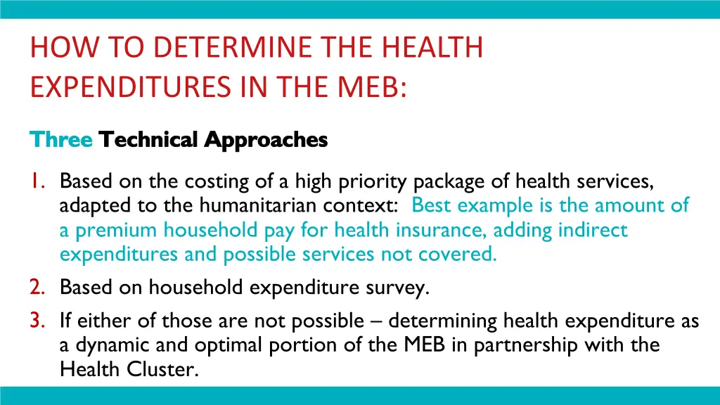 how to determine the health expenditures