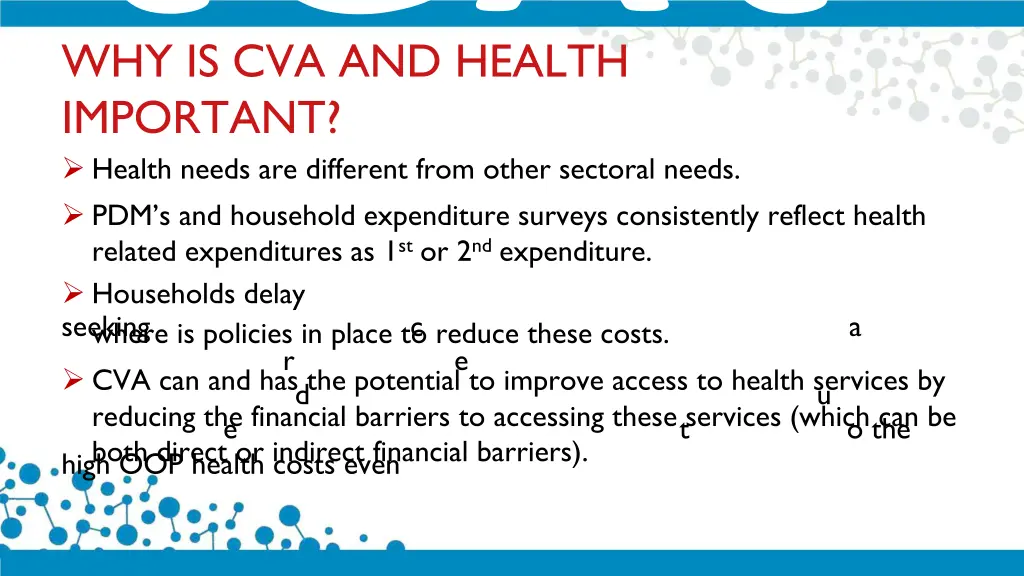 why is cva and health important health needs