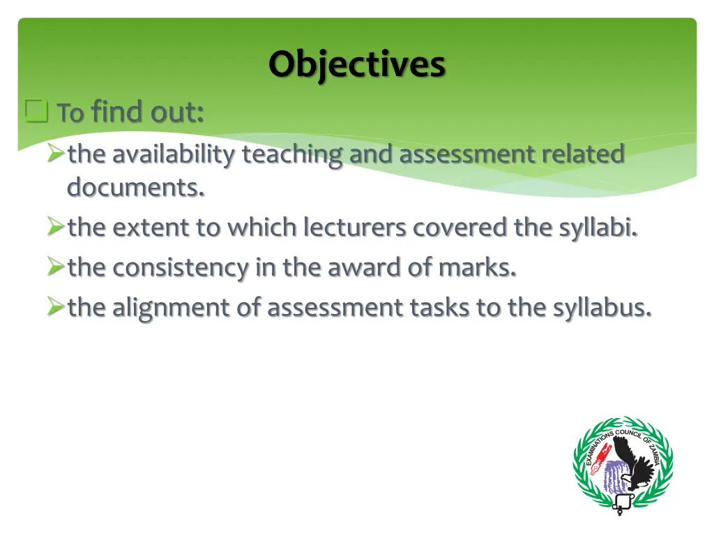 objectives