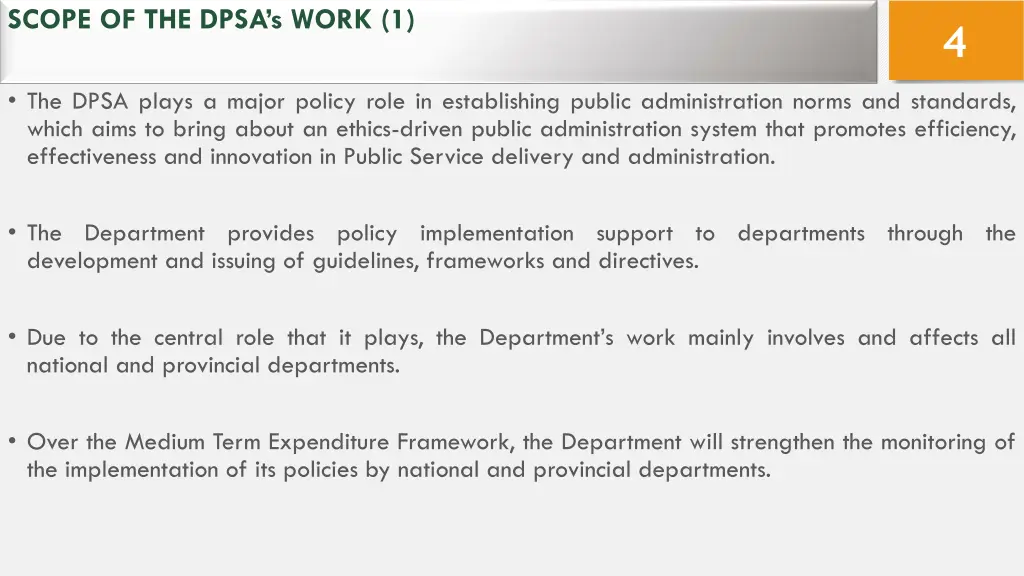 scope of the dpsa s work 1