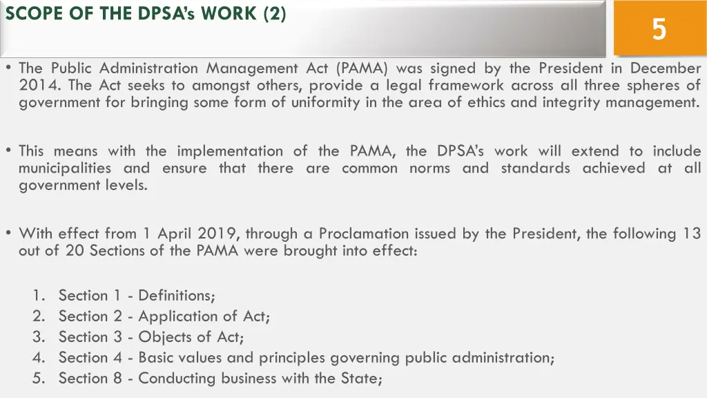 scope of the dpsa s work 2