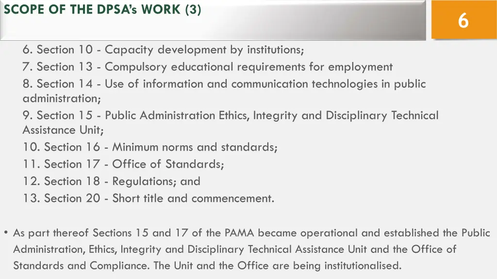 scope of the dpsa s work 3