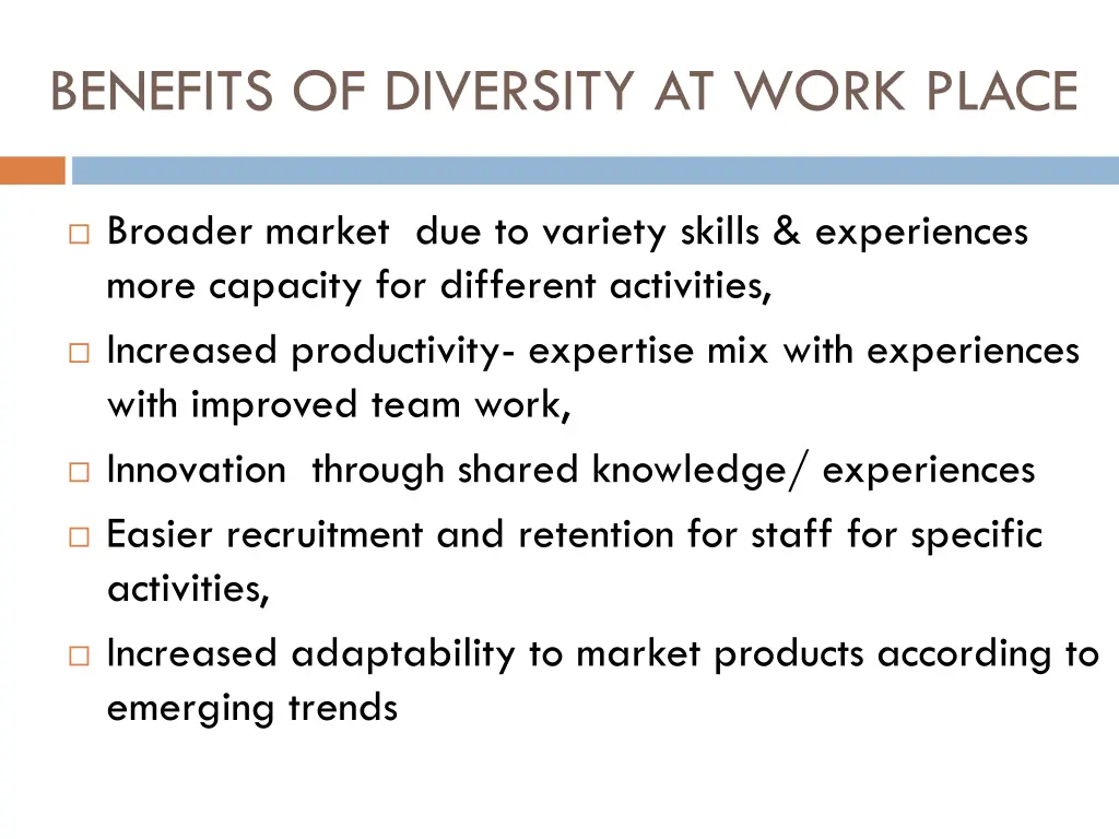 benefits of diversity at work place