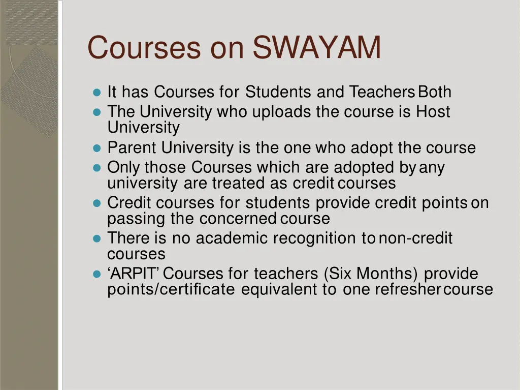 courses on swayam