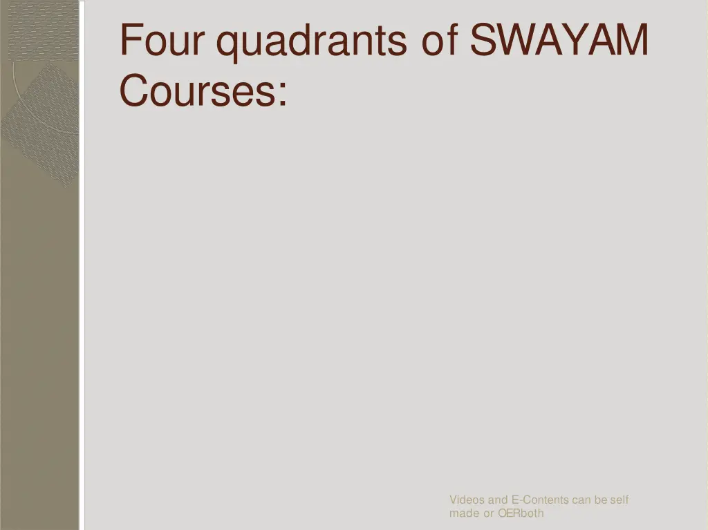 four quadrants of swayam courses