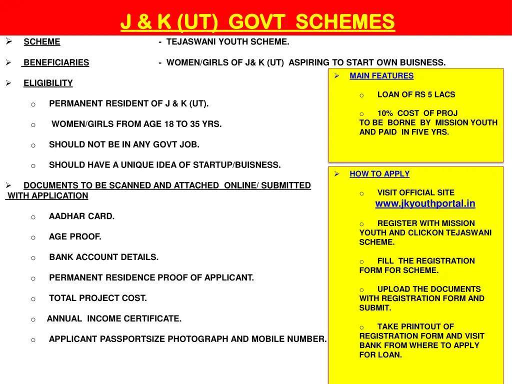 j k ut govt schemes j k ut govt schemes tejaswani