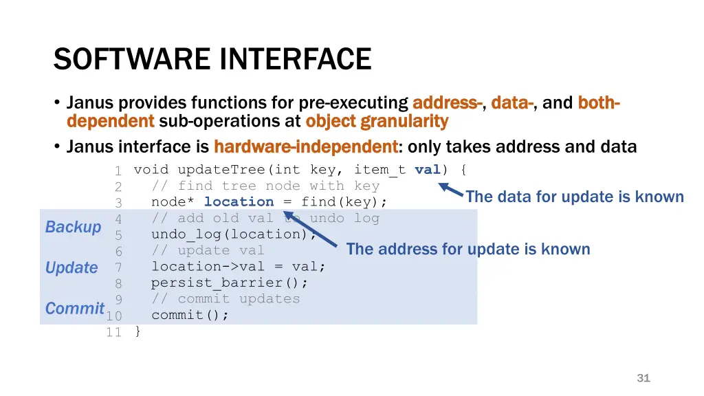 software interface