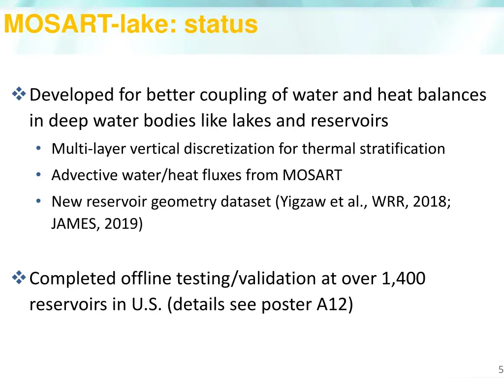 mosart lake status