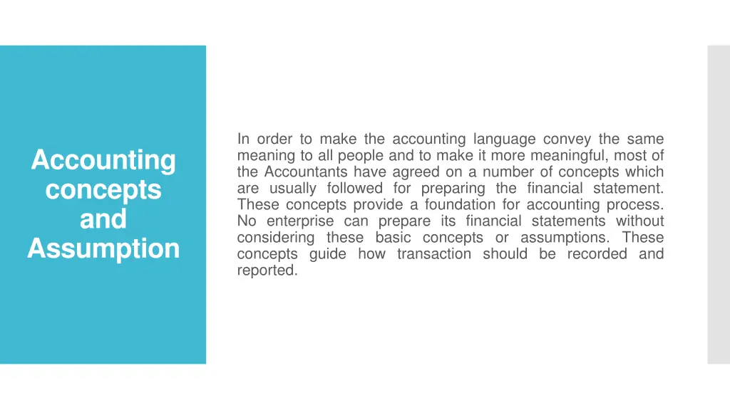 in order to make the accounting language convey