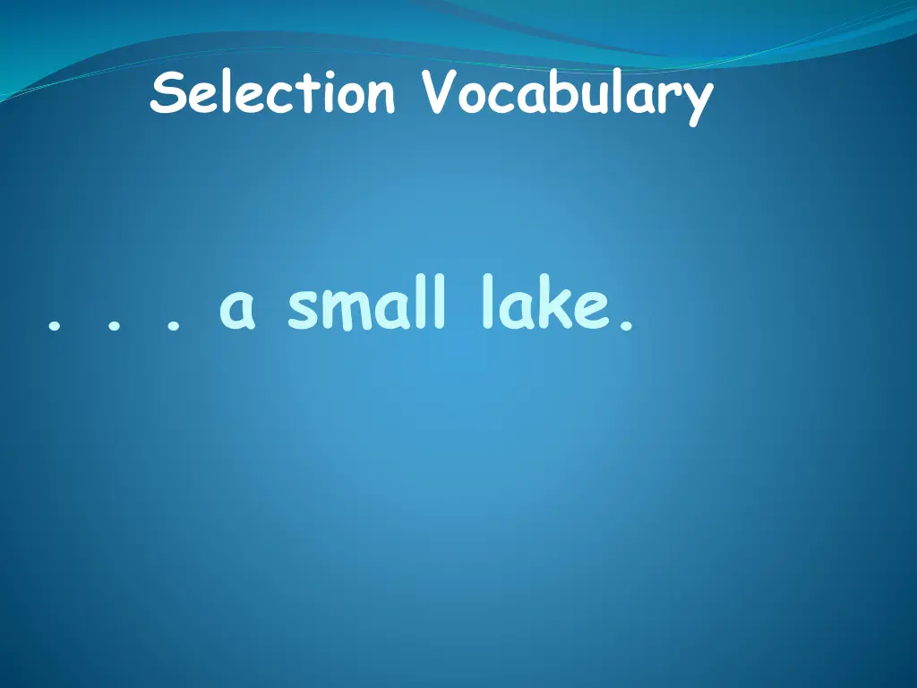 selection vocabulary 1