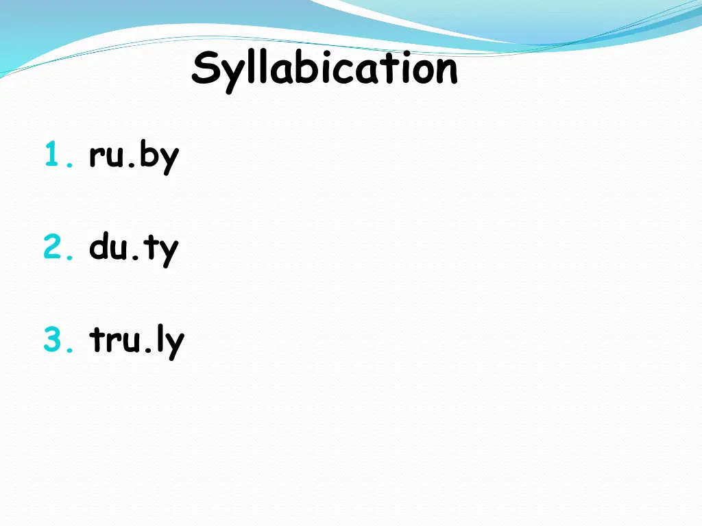 syllabication