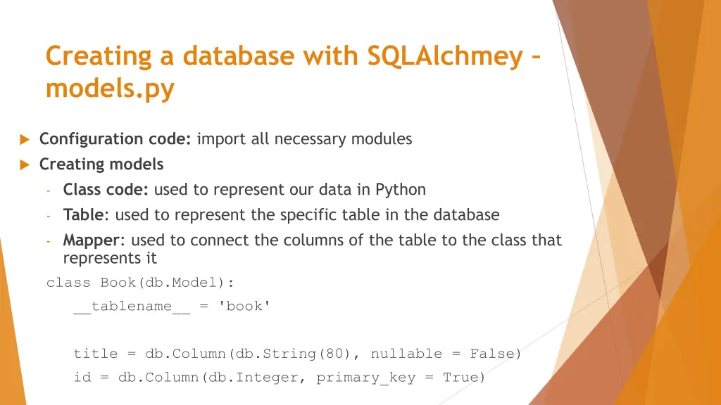 creating a database with sqlalchmey models py 3