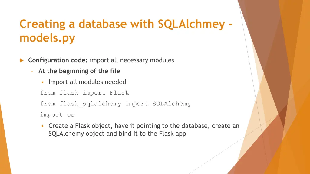 creating a database with sqlalchmey models py