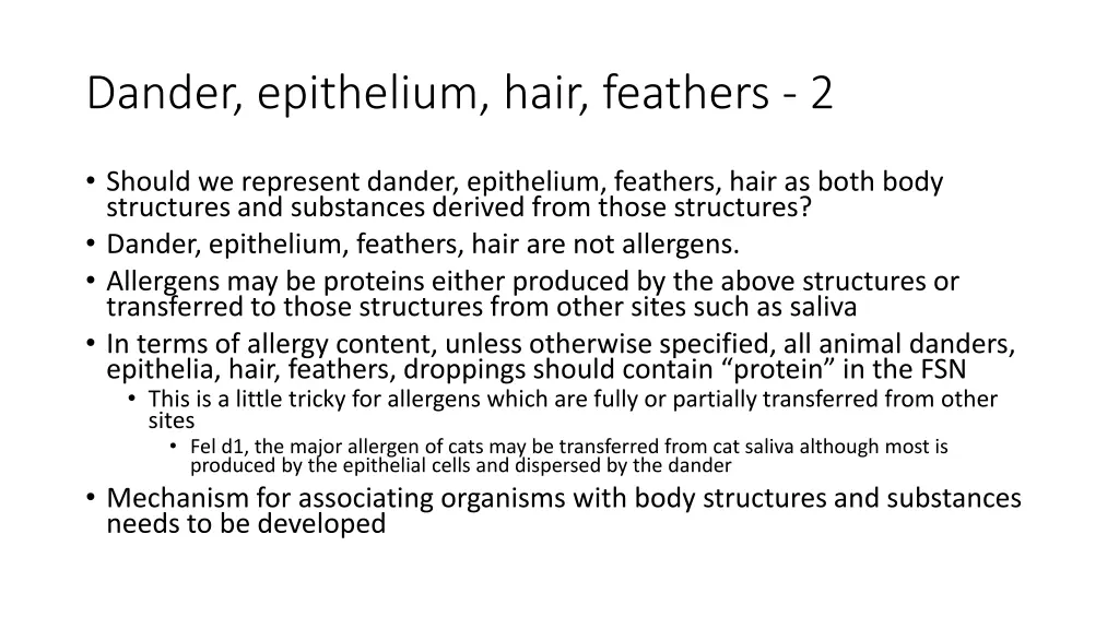 dander epithelium hair feathers 2