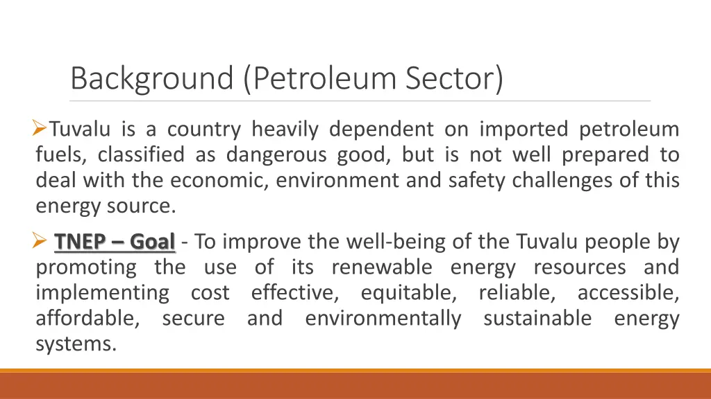 background petroleum sector