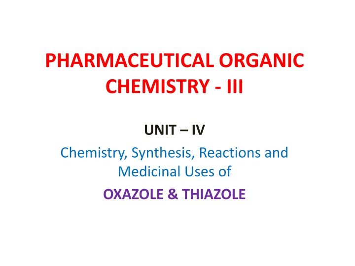 pharmaceutical organic chemistry iii