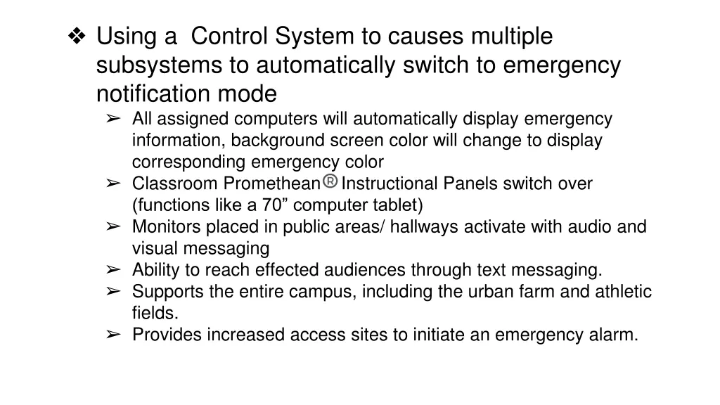 using a control system to causes multiple