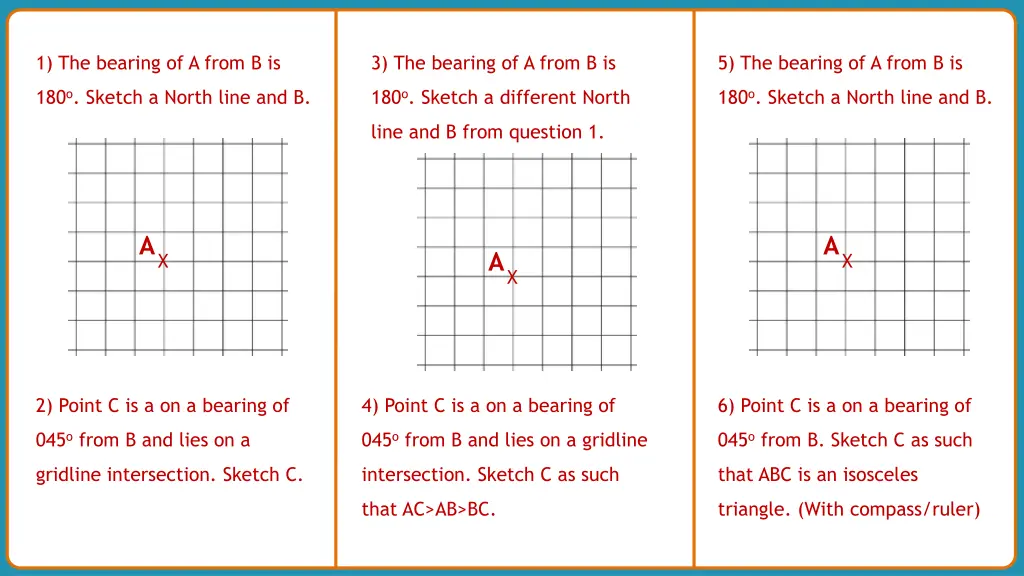 1 the bearing of a from b is 2