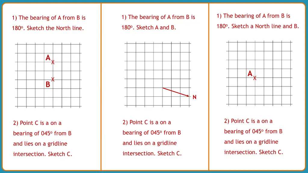 1 the bearing of a from b is 3