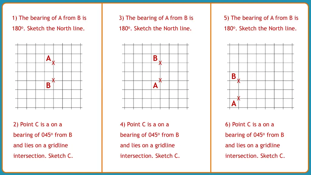 1 the bearing of a from b is