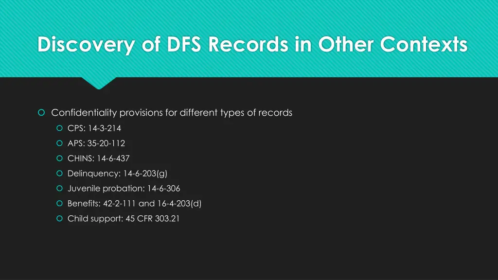 discovery of dfs records in other contexts