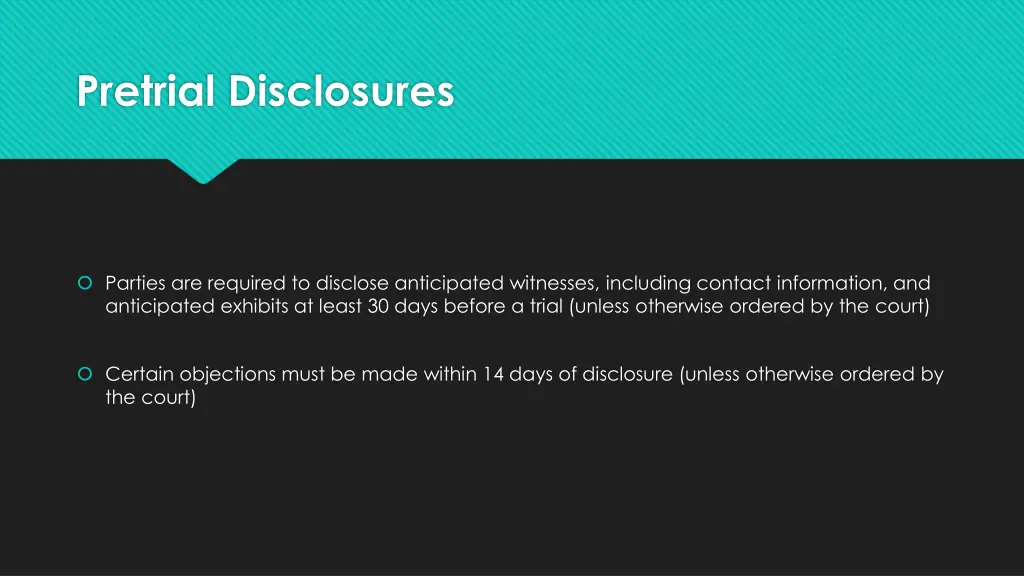 pretrial disclosures