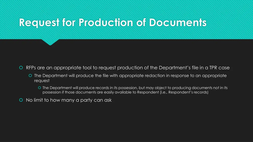 request for production of documents